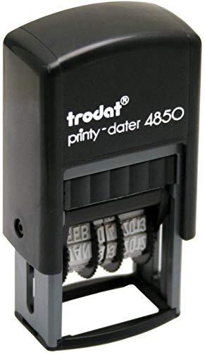 Trodat Printy 4850 Approved Dater Stamp Compact Wording Approved in Blue Date in Red