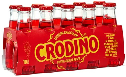 Crodino Arancia Rossa - Aperitivo Analcolico Pronto da Bere, 10 Bottigliette da 10 cl