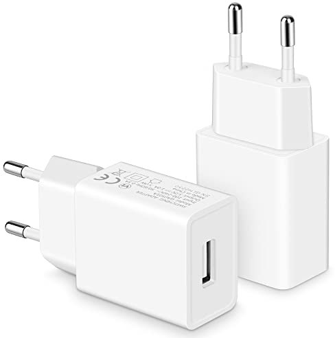 MatauMahi 5V1A USB Ladegerät (Weiß, 2er-Pack), 5W Netzteil, Stecker, Adapter für Handys, Tablets, Powerbanks, Bluetooth-Kopfhörer, Smartbands und Andere Geräte Mit USB-Schnittstelle