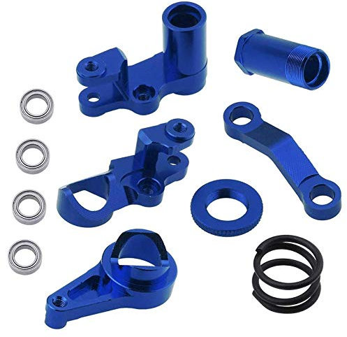 Deger Aluminum Lenk Hebel und Servo Saver Set mit Lagern für 1/10 Slash Hop-Up Upgrade Teile Marine Blau