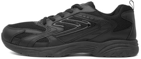 XL Mens Black Lace Up Trainer - Size 6 UK - Black