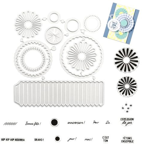 YiJiuBa Stempel und Stanzen Set, Premium Silikon Prägeschablonen für Basteln, Filow Kompatibel mit Individuellen Designs & Einfacher Anwendung (Stamp and Cutting Dies Set)