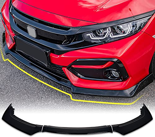 Archaic Front Bumper Lip Spoiler Compatible for 10th Gen Honda Civic 2016-2020 Type R Hatchback FK7 FK8, Splitter Under Chin Spoiler Body Kit Civic Accessories