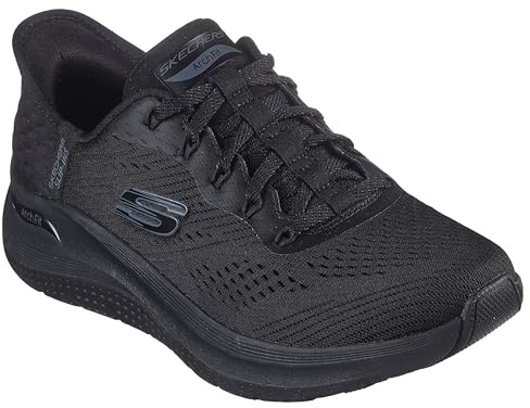 Skechers Femme Arch Fit 2.0 Easy Chic Slip-In ENTRAINEUSE, Black Mesh/Gunmetal Trim, 40 EU