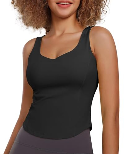 TERODACO Sports Bra Padded High Impact Crop Top for Women Open Back Push Up Bralette Gym Running Yoga Tank Top, Breathable Wireless Quick Dry BX2309 Black S