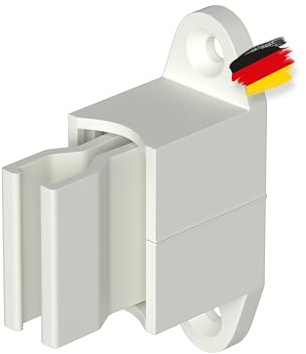 BAUHELD® Soporte de manivela para manivela [fabricado en Alemania] – Soporte de pared para manivela de persiana con 12 hasta 17 mm de diámetro [1 pieza] – Ajustable con mango elástico – Distancia