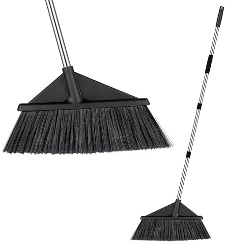 Best House 55 Long Handle Floor Cleaning Broom, Sweeping Brush for Outdoor Indoor Kitchen Lobby Office Sweeping Pet Dog Hair Rough Surface Garages