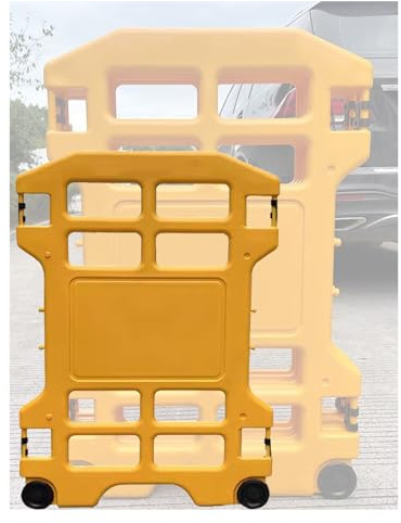 Barriera stradale retrattile gialla – Barriera portatile mobile di parcheggio con rotelle, cancello di sicurezza, 1 pezzo, ideale per eventi e controllo della folla