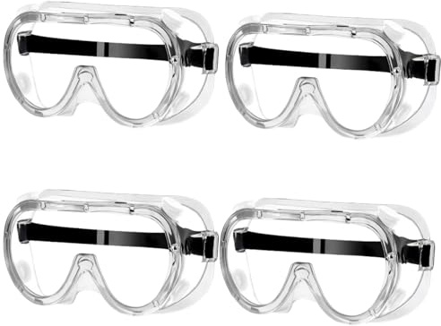 4 PCS Safety Goggles, Protective Goggles for Work, Eye Protection Glasses with Comfortable Fit, Ideal for Woodworking, Welding, Gardening, Lab Work, Swimming, and Home Maintenance