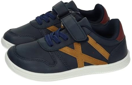 DEMAX K863A Zapatillas Deportivas cómodas niño Marino con Cinta Adhesiva y Suela Flexible NIÑO Deportivos Marino 33
