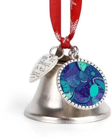 Campana di Natale blu verde acqua limone ornamento metallo Natale jingling Bell vintage campane per albero di Natale Decors ali & Loves Bells Ornamenti per decorazioni natalizie