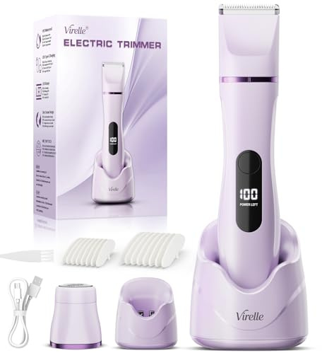 Afeitadora Electrica Mujer IPX7 Impermeable - Rasuradora Mujer Zona Intima (Cara, Braces y Cuerpo), Maquinilla Afeitar con 4 Peines de Precisión, Pantalla LED, Recarga USB, Regalos Aniversario