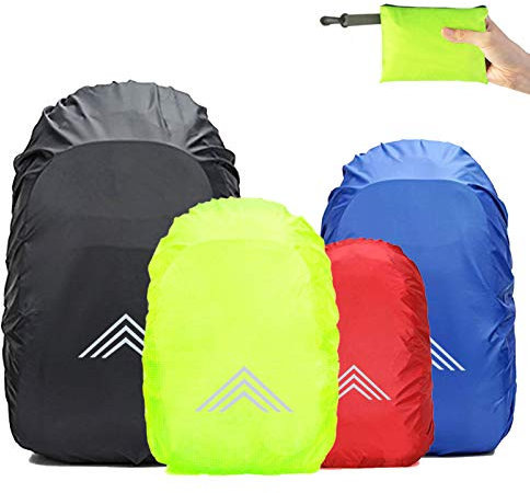 Frelaxy Regenschutz für Rucksäcke Schulranzen(15-90L), Wasserdichter Rucksack Regenhülle Regencape mit Reflektoren & Rutschfester Kreuz Schnallenriemen für Wandern, Camping, Radfahren