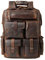 TIDING Lederrucksack Herren 15,6 Zoll Laptop Tasche Große Kapazität Schulbuchtasche Leder Rucksack Schultertasche Tagesrucksack für Männer Business Arbeit Reisen, Braun