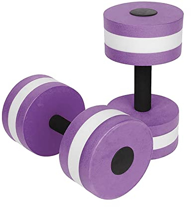Lagukka Aquatic Dumbbell Set, 2PCS Water Dumbells Pool Resistance Water Fitness Equipment Foam Dumbbell Water Aerobics Fitness Equipment for Weight Loss Purple