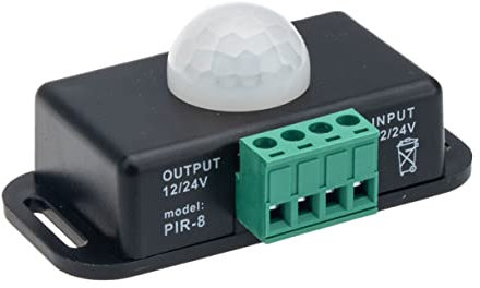 Tofficu Motion Sensor Pir Controller Infrared Sensor 12-24v Motion-activated Switch for Cabinet Stairway Lighting Black