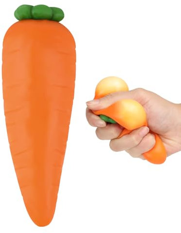 Anboor Karotten-Squishies, Dehnbarer Karotten-Stressball, Sensorisches Karotten-Simulationsspielzeug zur Stressbewältigung für Kinder und Erwachsene als Partygeschenke