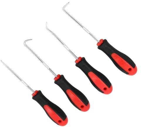 Cozlly 4 Stück Precision Pick und Haken Set, Oil Seal Haken Pick-Set, O-Ring Dichtung Demontage Werkzeug, 154mm Schraubendreher Öldichtung Pry Für Demontage Montage Öldichtung