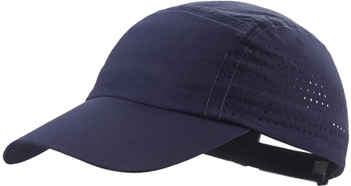 Connectyle Men's Quick Dry Run Hat UPF 50+ Cooling Golf Cap Reflective Baseball Cap Breathable Fit Hat Adjustable Navy Blue