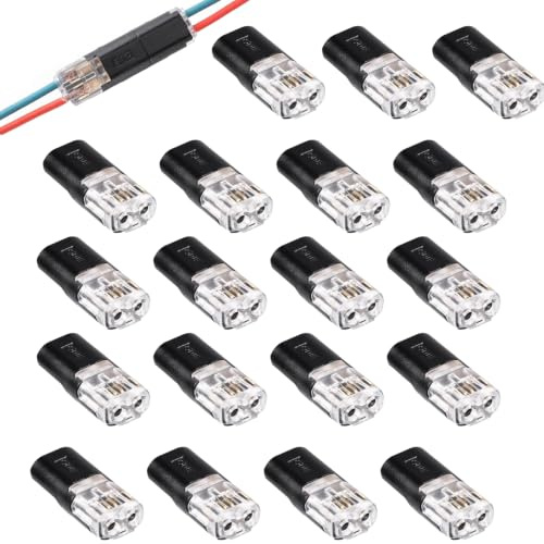 NIYATA 20 st dubbel trådbunden plug-in kontakt med låsspänne, elektrisk kontakt, för anslutning av LED-lampor, lämplig för utställningar, städer och hotell