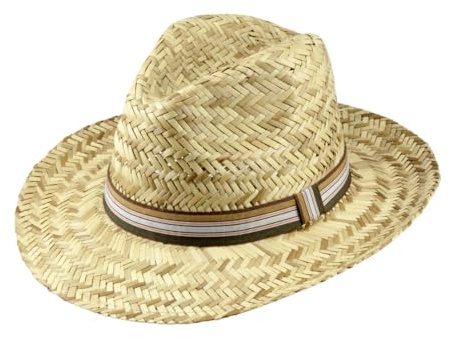 Scheibler Workwear – Strohhut Stan Herren – klassischer Trilby Hut – Sonnenhut für den Sommer – verfügbar in den Größen 57/58-59/60 (Beige)