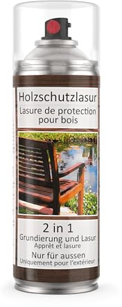 COLORS Holzschutzlasur Spray - 400ml Spraydose - UV und wetterfest, für Aussenbereich mit Schutz vor Feuchtigkeit - Palisander
