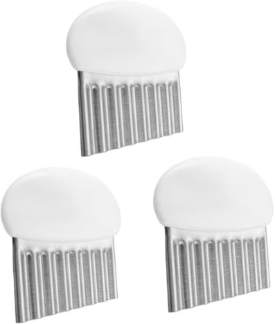 Garneck 3 Pezzi di Tagliaverdure Ondulato in Acciaio Inox Spesso Tagliapasta Ondulato Comodo da Impugnare Utensile da Cucina