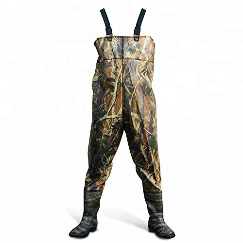Crystals Waders for Men, Waterproof Camouflage Chest Waders with Boots, Lightweight Overalls for Hunting & Fly Fishing (UK-45)