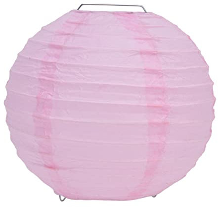 Lanterne chinoise ronde en papier pour fête de mariage, lampe boule à suspendre, convient pour anniversaire, Noël, fête prénatale, décoration d'ampoule, lanterne boule suspendue (rose)