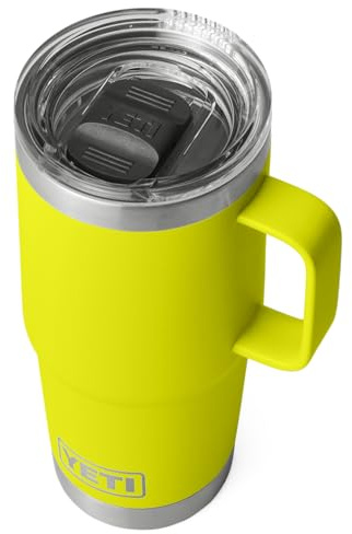 YETI Rambler Travel Mug, Stainless Steel Vacuum Insulated with Stronghold Lid, Firefly Yellow, 20 oz (591 ml)