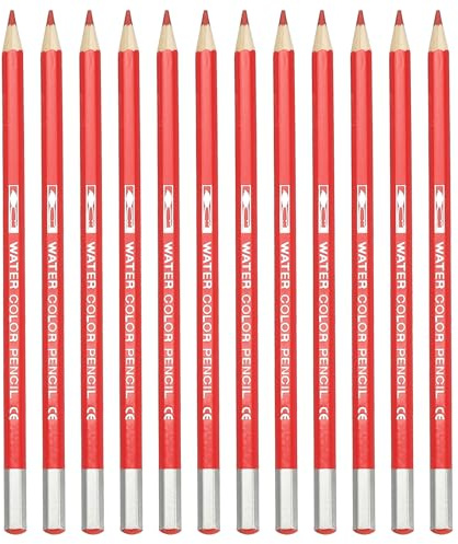 PATIKIL Watercolor Pencil, 12Pcs Water Soluble Pencils for Blending, Coloring, Sketch Drawing, Painting, Bright Red