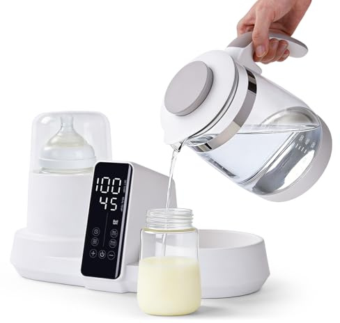Hoapin Baby Flaschenwärmer, Sterilisator für Babyflaschen mit 1,2L Wasserkocher, Flaschen Sterilisator und Wärmer, Baby Wasserkocher mit präziser Temperaturregelung