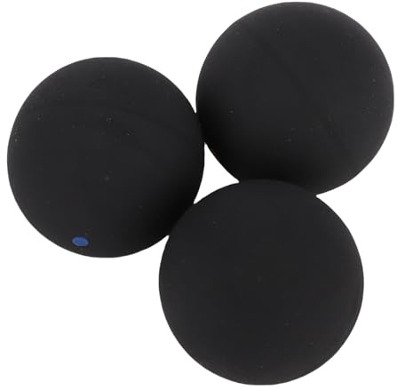 Lazmin112 Set Combinato di Palline da Squash per Allenamento Professionale, Traiettoria Stabile per Controllo e Anticipazione della Palla, Punto Blu, Punto Giallo, in Gomma, 3 Pezzi, per Principianti