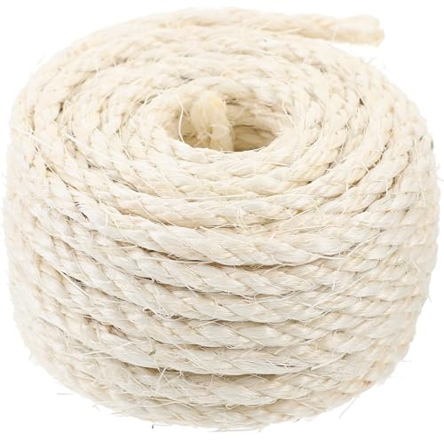 BCOATH Sturdy Sisal Hemp Rope Beige for Cat Scratching Post Replacement DIY Repairing Heavy Duty and Firm Material Suitable for Wooden Furniture Use