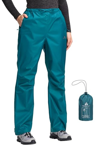 Pioneer Camp Pantalon de pluie pour femme - Imperméable (20 000 mm), respirant et pliable - Pantalon d'extérieur pour la randonnée, le cyclisme et l'alpinisme