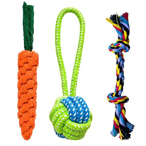 CHROMACRAFT 3 Pezzi di Corda per Cani, Resistente A Mordere E Digrignare I Denti, Non Facile da Rompere, Adatto per L'Uso Quotidiano di Cani di Diverse Dimensioni.