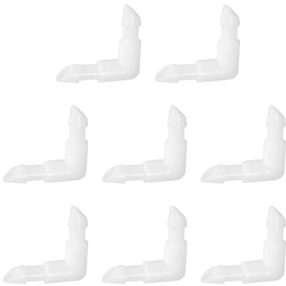 QUARKZMAN 7Pcs Raccord À Bride 90 Degrés l Raccord, 3/32 OD Raccord en Plastique À Bride pour Tuyau Raccordeur Réparateur Joint Adaptateur pour Tube De De Liquide De Carburant, Transparent