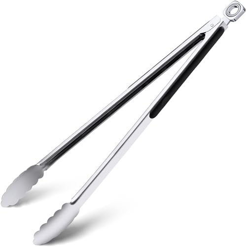 Pinzas de metal extralargas de 17 pulgadas, pinzas para parrilla, pinzas de acero inoxidable para cocinar
