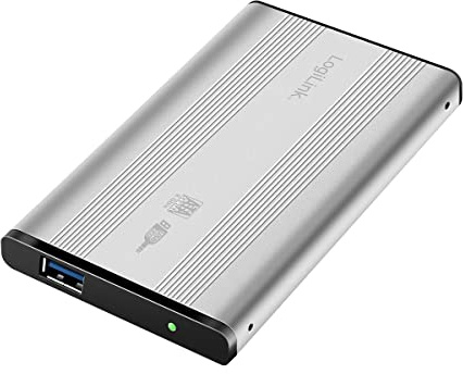 LogiLink USB 3.0 Festplattengehäuse für 2,5 SATA-Festplatten, Alu Gehäuse, Farbe: Silber