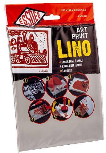 ESSDEE 3,2/L3 Linoldruckblock, 200 x 150 x 3,2 mm, 2 Stück, Linoleum, Grau, 203 x 152