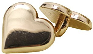 Lot de 10 boutons de chemise en métal doré en forme de cœur 11 mm