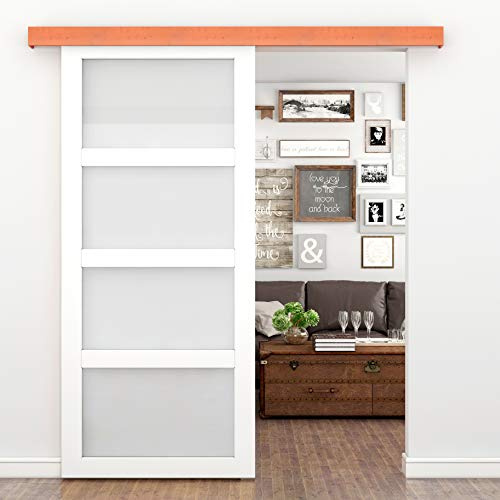 PrimeMatik - Système de Rail Suspendu de Porte coulissante avec Couverture en Bois MDF Couleur Acajou 2m