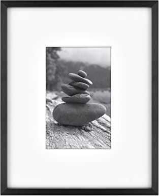 MCS Master & Co. Foundry Metal 8x10 Matted Picture Frame with 4x6 Photo Display, Black Vertical & Horizontal Wall Hanging Frame for Photos & Artwork (1-Pack)