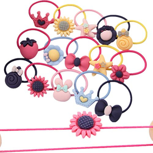 20 Stücke Mischen Niedlichen Cartoon Blume Cartoon Elastische Haargummi Pferdeschwanz Halter Haarschmuck Für Kinder Baby Mädchen Tragbar und Nützlichzuverlässig