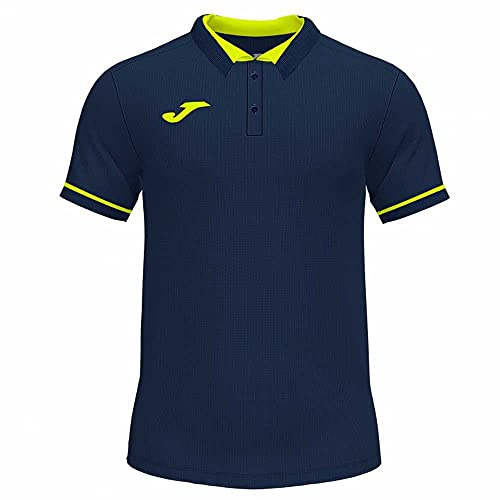 Joma 101954 Camisa de Polo, Color Marino Amarillo Flúor, Talla L