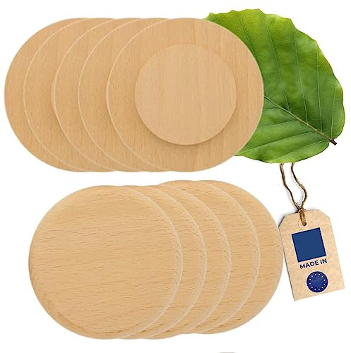 10x HOFMEISTER® Abdeckung für Maß-Krüge & Weizengläser bis 8,4 cm Ø, Anti-Wespen-Deckel aus Holz, Schutz vor Insekten-Stichen und Schmutz im Bier-Garten, 10 cm Ø