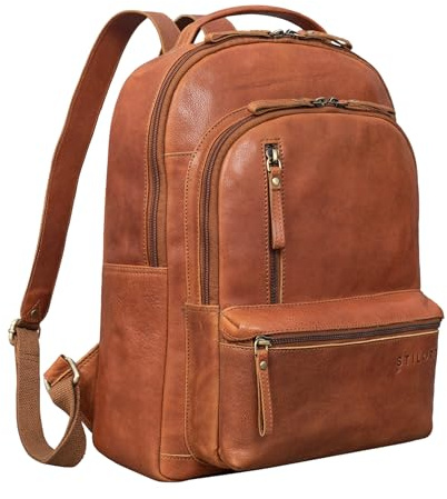 STILORD “Remy” Zaino PC Business in Pelle Vintage Borsa PC per MacBook 13,3 Pollici Zaino Università Scuola XL Borsetta Lavoro Ufficio Borsa Cartella Cuoio Genuino Colore:texas - marrone
