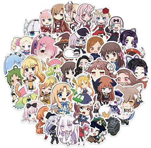 10/30/50 Stück/Packung Anime Quadratische Element Mädchen Aufkleber für Skateboard Computer Notebook Auto Aufkleber Kinderspielzeug