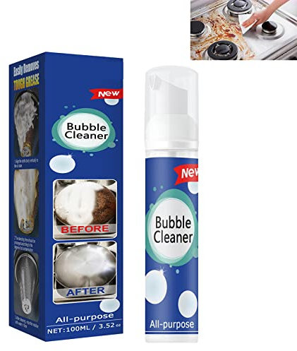 Detergente per Bolle da Cucina, Foaming Heavy Oil Stain Cleaner,Spray per Bolle di Pulizia Multiuso,Schiuma Multiuso Detergente,Spray Sgrassante da Cucina per Rimuovere le Macchie di Olio,100ML