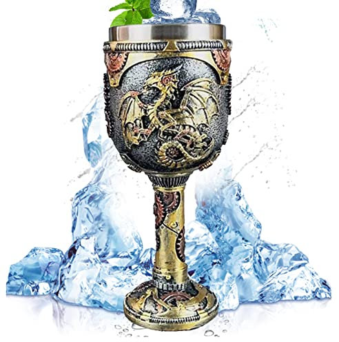 Tuzsocr Game of Thrones Calice,vintage goblet Gobelet Médiéval Acier Inoxydable,Tasse de café en résine Game of Thrones tasses à bière,pour Accessoire Bar à Whisky Cocktail à vin Champagne (Style 2)